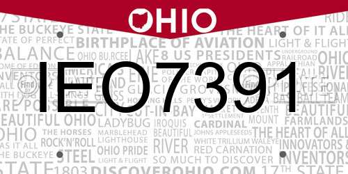 IEO7391 Ohio License Plate