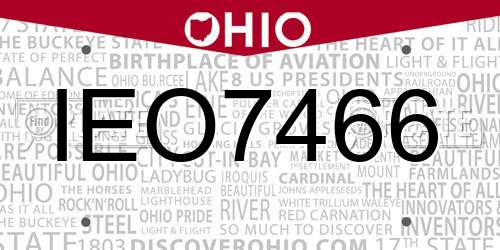IEO7466 Ohio License Plate