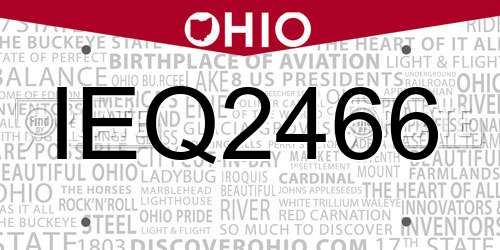 IEQ2466 Ohio License Plate