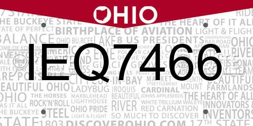 IEQ7466 Ohio License Plate