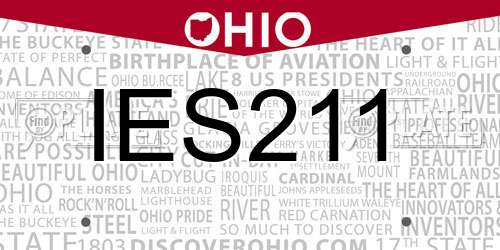 IES211 Ohio License Plate