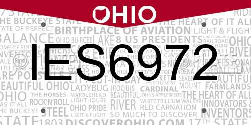 IES6972 Ohio License Plate