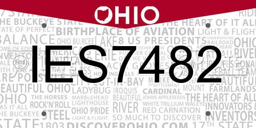 IES7482 Ohio License Plate