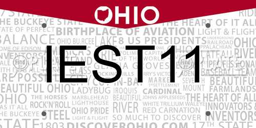 IEST11 Ohio License Plate