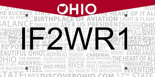 IF2WR1 Ohio License Plate