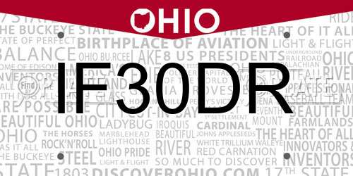 IF30DR Ohio License Plate