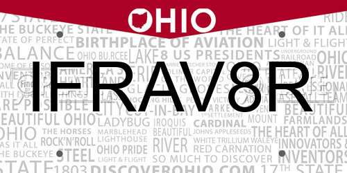 IFRAV8R Ohio License Plate