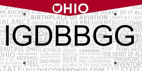 IGDBBGG Ohio License Plate