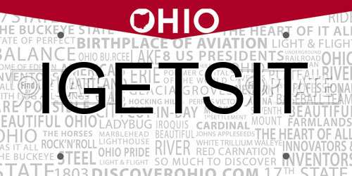 IGETSIT Ohio License Plate