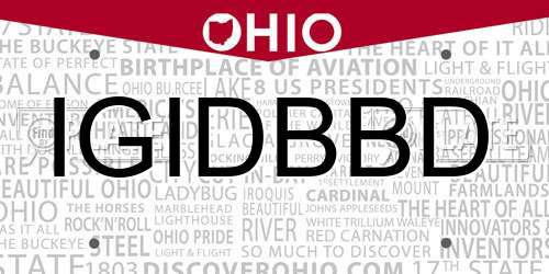 IGIDBBD Ohio License Plate