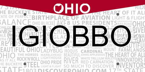 IGIOBBO Ohio License Plate