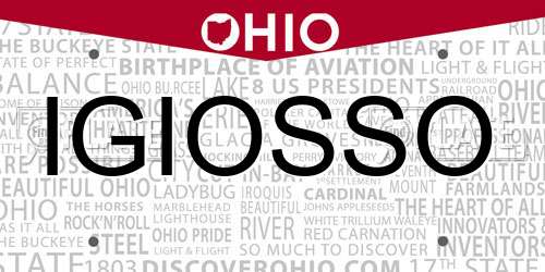 IGIOSSO Ohio License Plate