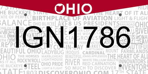 IGN1786 Ohio License Plate