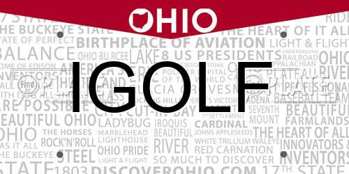 IGOLF Ohio License Plate