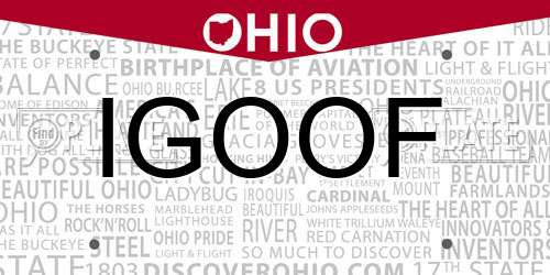 IGOOF Ohio License Plate