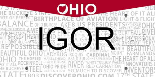 IGOR Ohio License Plate