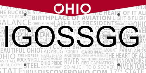 IGOSSGG Ohio License Plate