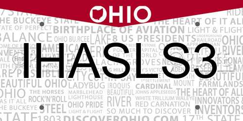 IHASLS3 Ohio License Plate