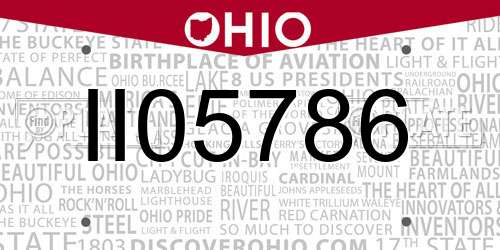 II05786 Ohio License Plate