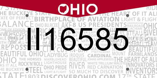 II16585 Ohio License Plate