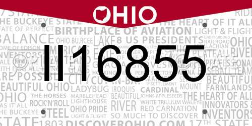 II16855 Ohio License Plate