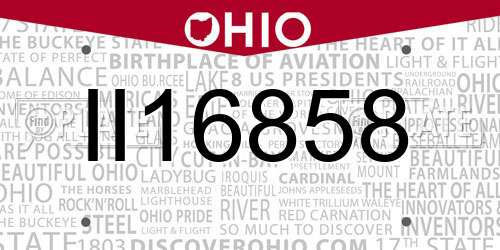 II16858 Ohio License Plate