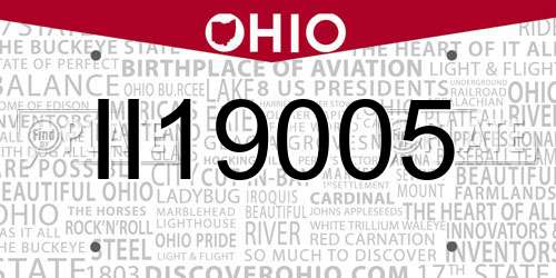 II19005 Ohio License Plate