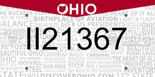 II21367 Ohio License Plate