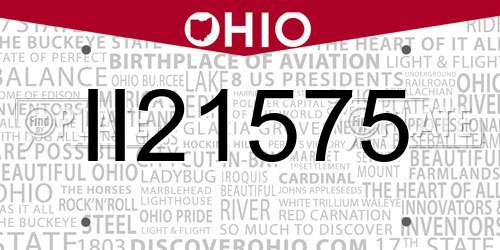 II21575 Ohio License Plate