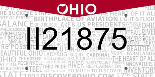II21875 Ohio License Plate