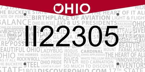 II22305 Ohio License Plate
