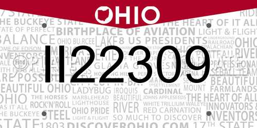II22309 Ohio License Plate