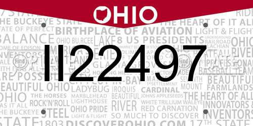 II22497 Ohio License Plate