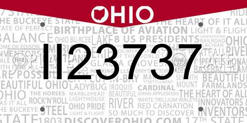 II23737 Ohio License Plate