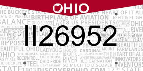II26952 Ohio License Plate