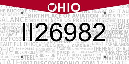 II26982 Ohio License Plate