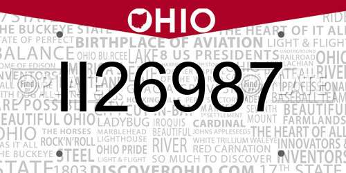II26987 Ohio License Plate