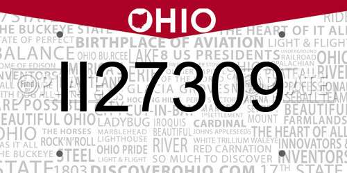 II27309 Ohio License Plate