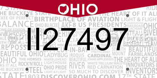 II27497 Ohio License Plate
