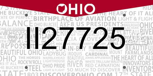 II27725 Ohio License Plate