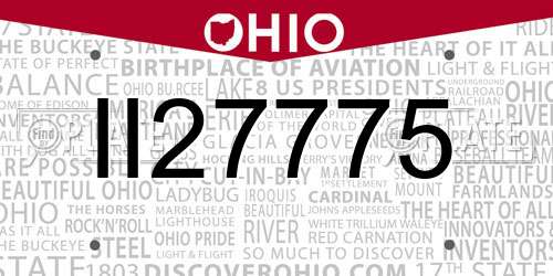 II27775 Ohio License Plate