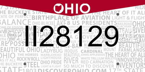 II28129 Ohio License Plate