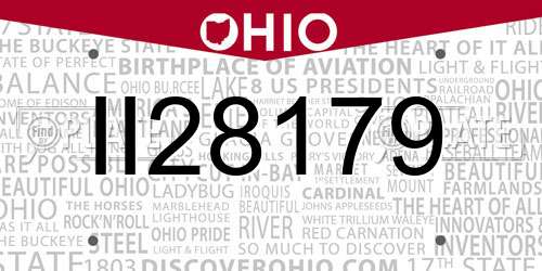II28179 Ohio License Plate