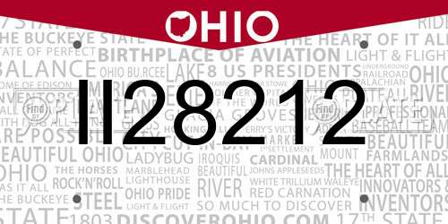 II28212 Ohio License Plate