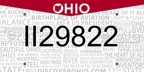 II29822 Ohio License Plate
