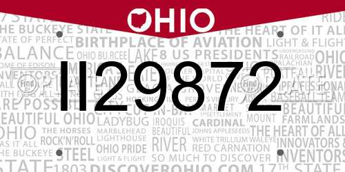 II29872 Ohio License Plate