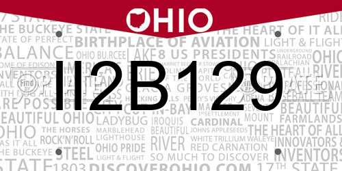 II2B129 Ohio License Plate