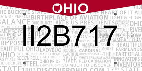 II2B717 Ohio License Plate