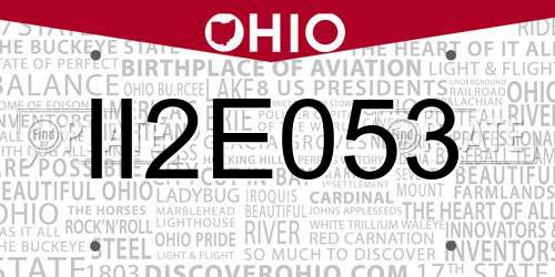 II2E053 Ohio License Plate