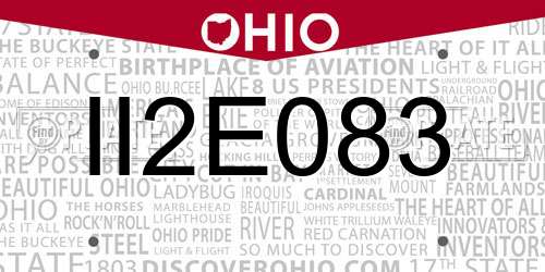 II2E083 Ohio License Plate